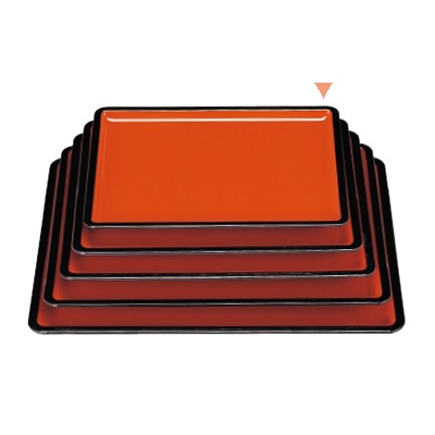 若泉漆器 越前盆　朱天黒　尺1寸  1-66-1 1個（ご注文単位1個）【直送品】