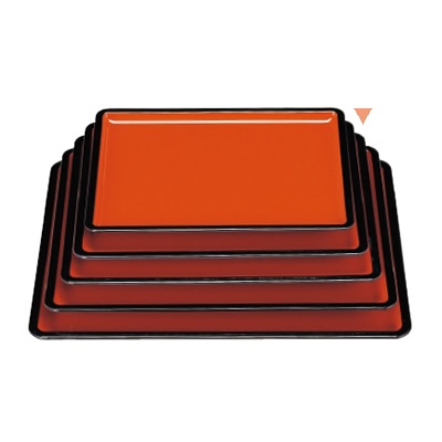 若泉漆器 越前盆　朱天黒　尺3寸  1-66-3 1個（ご注文単位1個）【直送品】