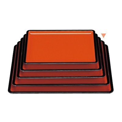 若泉漆器 越前盆　朱天黒　尺4寸  1-66-4 1個（ご注文単位1個）【直送品】