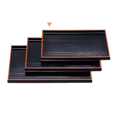 若泉漆器 千筋盆　黒天朱　尺1寸  1-68-1 1個（ご注文単位1個）【直送品】