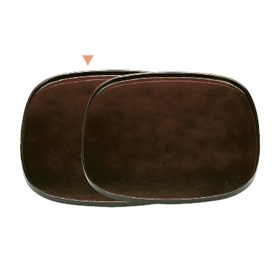 若泉漆器 くつわ盆　溜底面黒塗　尺2寸　S・S塗 ノンスリップ加工 1-85-4 1個（ご注文単位1個）【直送品】