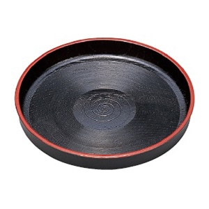 若泉漆器 尺0寸茶盆　黒天朱  1-87-1 1個（ご注文単位1個）【直送品】