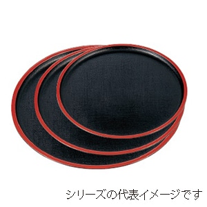 若泉漆器 丸盆　黒布目天朱　尺0寸  1-87-12 1個（ご注文単位1個）【直送品】