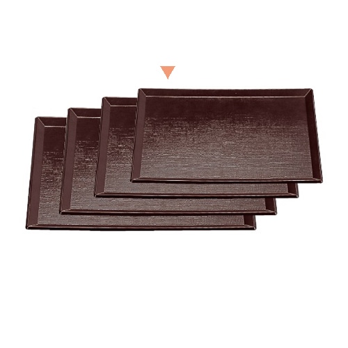 若泉漆器 耐熱長手布目盆　溜　尺2寸  1-88-5 1個（ご注文単位1個）【直送品】