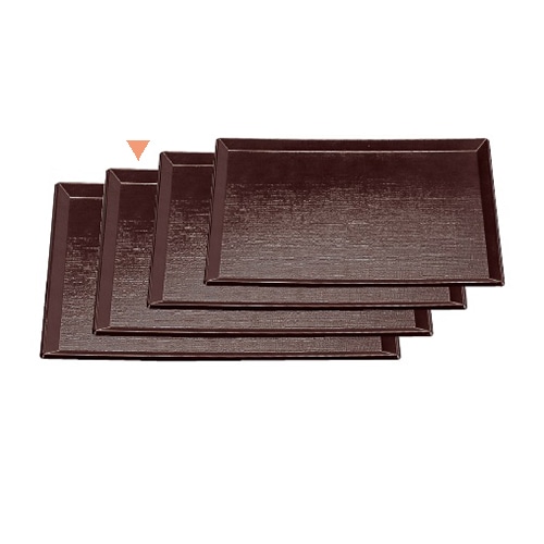 若泉漆器 耐熱長手布目盆　溜　尺4寸  1-88-7 1個（ご注文単位1個）【直送品】