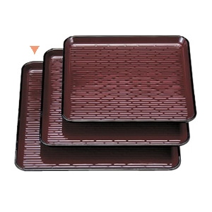 若泉漆器 角盆　ウルミ鎌倉彫　耐熱　尺2寸 ノンスリップ加工 1-90-3 1個（ご注文単位1個）【直送品】