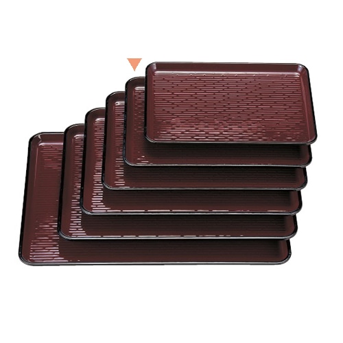 若泉漆器 耐熱長手盆　ウルミ鎌倉彫　尺3寸 ノンスリップ加工 1-90-8 1個（ご注文単位1個）【直送品】