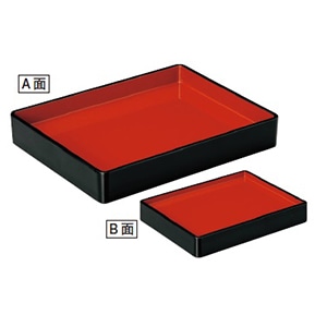 若泉漆器 長手両面番重 黒内朱 尺1寸 1-121-1 1個(ご注文単位1個)【直送品】