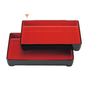 若泉漆器 深型光琳番重 黒内朱 尺2寸 1-121-5 1個(ご注文単位1個)【直送品】