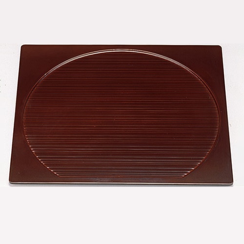 若泉漆器 尺4寸千筋　溜半月　卓上膳  1-126-6 1個（ご注文単位1個）【直送品】