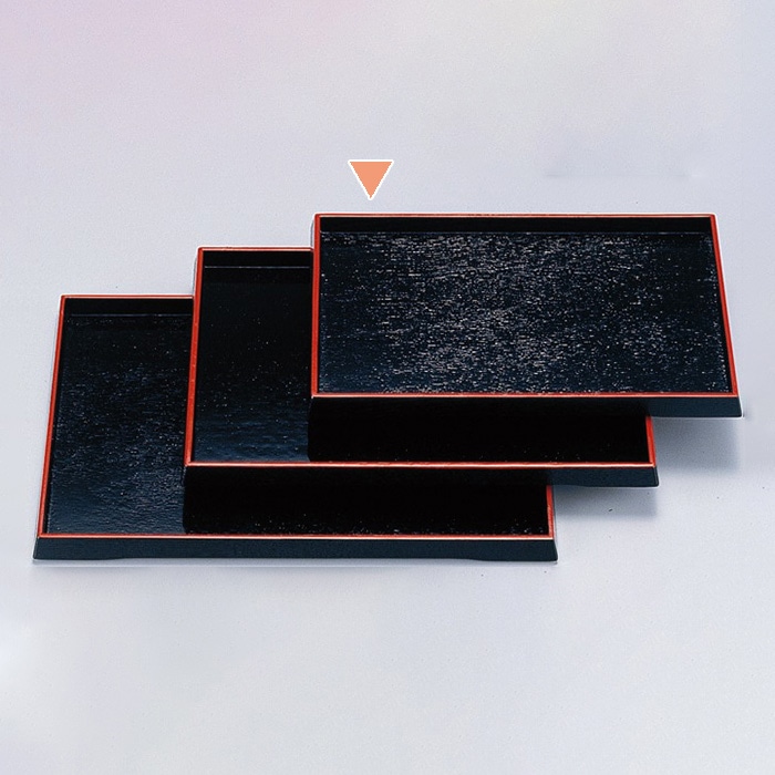 若泉漆器 爪掛長手盆　黒天朱　尺1寸  1-128-1 1個（ご注文単位1個）【直送品】