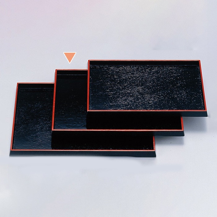 若泉漆器 爪掛長手盆　黒天朱　尺2寸  1-128-2 1個（ご注文単位1個）【直送品】