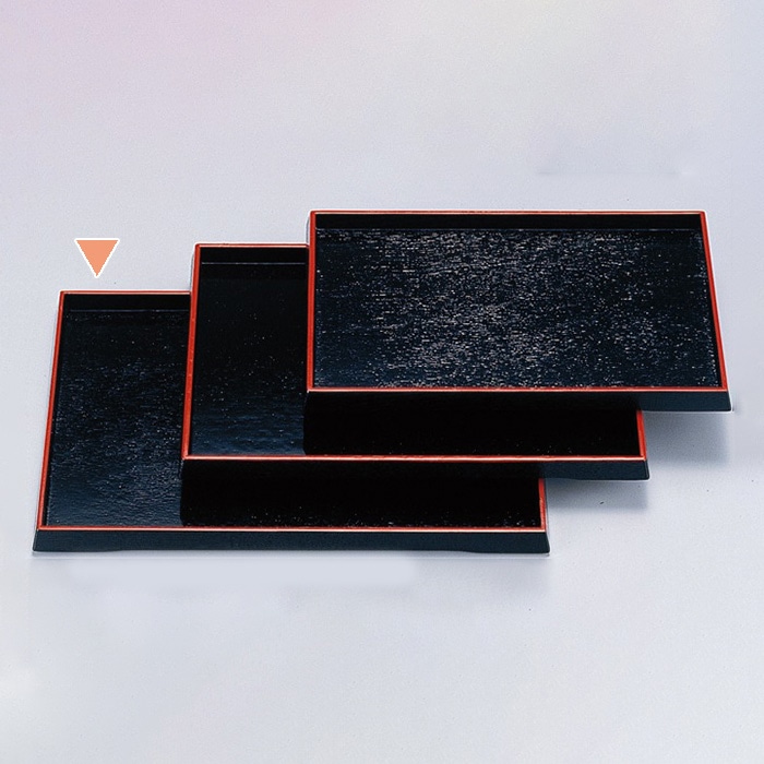 若泉漆器 爪掛長手盆　黒天朱　尺3寸  1-128-3 1個（ご注文単位1個）【直送品】