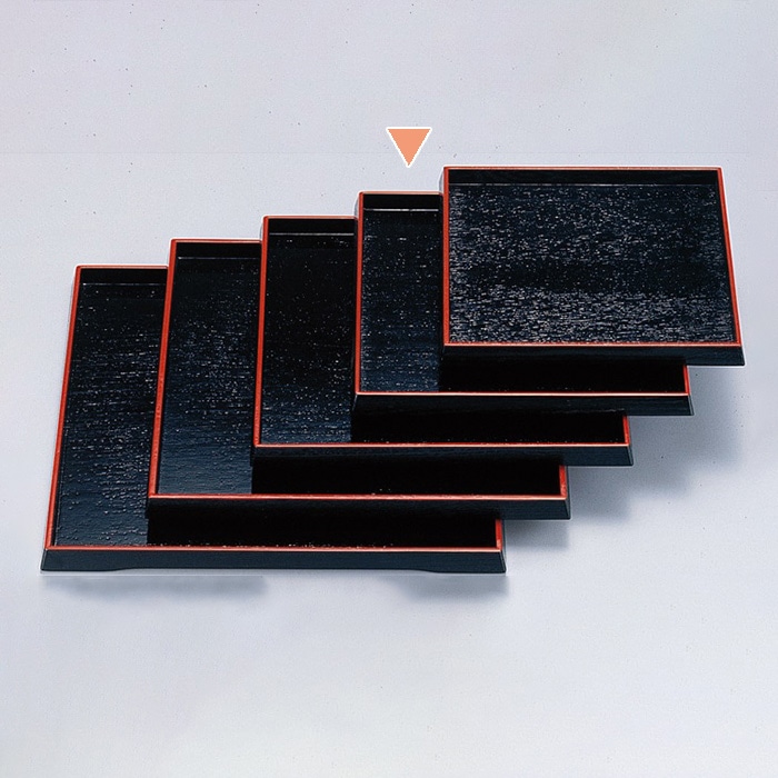 若泉漆器 角盆　黒天朱　爪掛　9寸  1-128-5 1個（ご注文単位1個）【直送品】