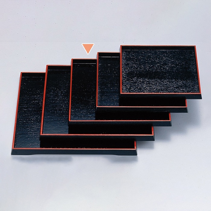 若泉漆器 角盆　黒天朱　爪掛　尺0寸  1-128-6 1個（ご注文単位1個）【直送品】