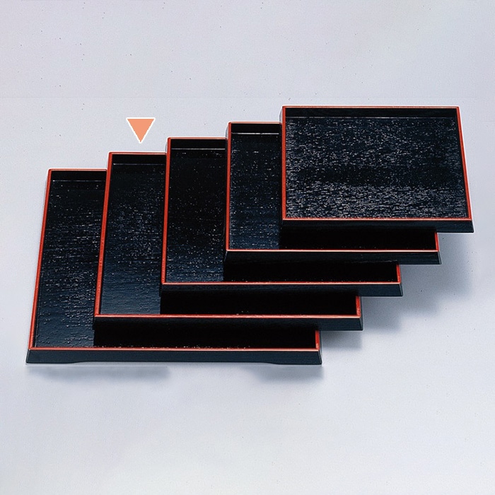 若泉漆器 角盆　黒天朱　爪掛　尺1寸  1-128-7 1個（ご注文単位1個）【直送品】