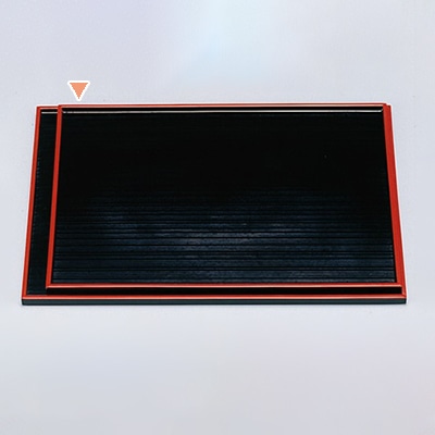 若泉漆器 切立千筋盆　黒天朱　尺2寸  1-128-14 1個（ご注文単位1個）【直送品】