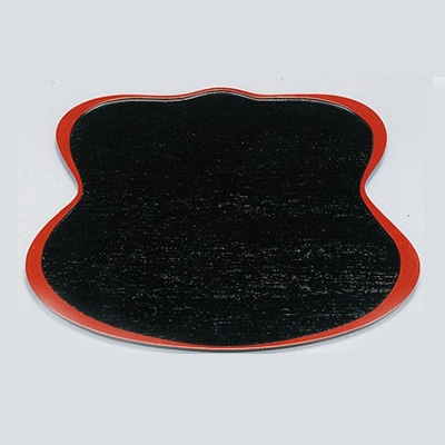 若泉漆器 尺3寸ひさご盆　黒天朱  1-128-19 1個（ご注文単位1個）【直送品】