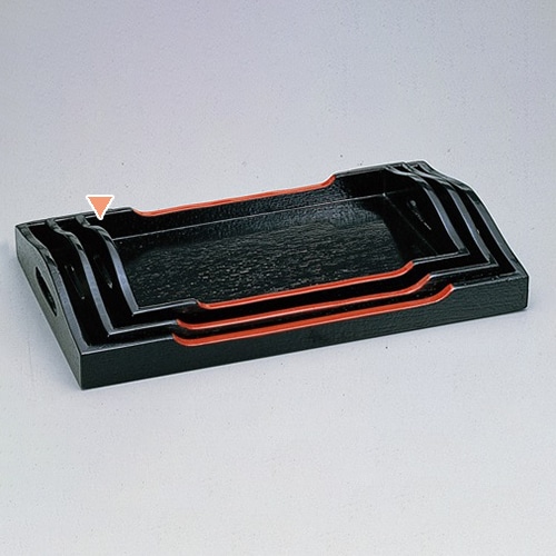 若泉漆器 カスター盆 黒天朱 小 1-128-22 1個(ご注文単位1個)【直送品】