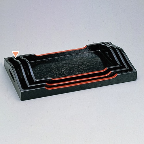 若泉漆器 カスター盆 黒天朱 中 1-128-23 1個(ご注文単位1個)【直送品】