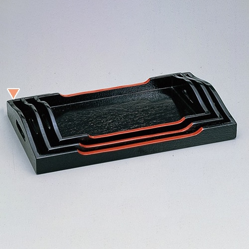 若泉漆器 カスター盆 黒天朱 大 1-128-24 1個(ご注文単位1個)【直送品】