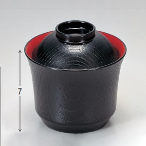 若泉漆器 3寸富士小吸椀　黒内朱  1-154-7 1個（ご注文単位1個）【直送品】