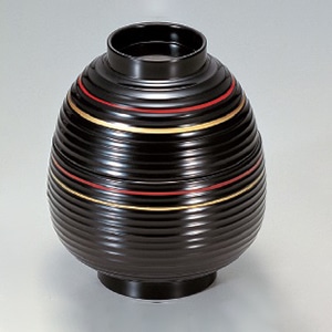 若泉漆器 貴生小吸椀　黒二色ライン  1-154-12 1個（ご注文単位1個）【直送品】