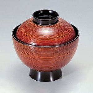 若泉漆器 小丸椀　春慶刷毛目  1-156-7 1個（ご注文単位1個）【直送品】