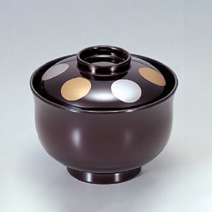 若泉漆器 3.3寸姫小吸椀　溜日月  1-157-13 1個（ご注文単位1個）【直送品】