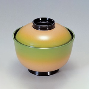 若泉漆器 3.5寸姫椀　グリーンかすみS・H塗  1-157-14 1個（ご注文単位1個）【直送品】