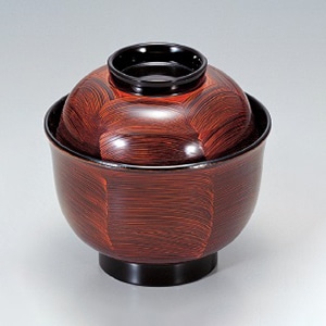 若泉漆器 3.3寸美里吸椀　波溜刷毛目S・H塗  1-159-9 1個（ご注文単位1個）【直送品】