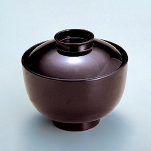 若泉漆器 3.4寸弥生吸椀　溜  1-160-1 1個（ご注文単位1個）【直送品】