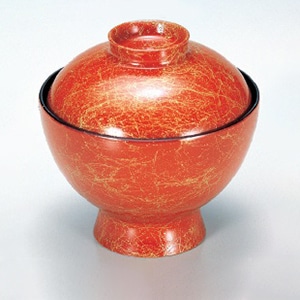 若泉漆器 花小吸椀　朱乱糸  1-161-2 1個（ご注文単位1個）【直送品】