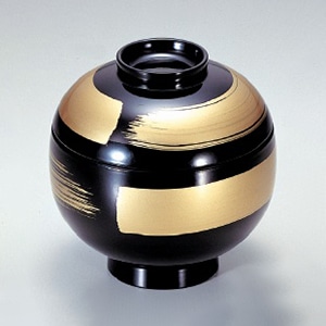 若泉漆器 玉姫小吸椀　黒一筆  1-162-6 1個（ご注文単位1個）【直送品】