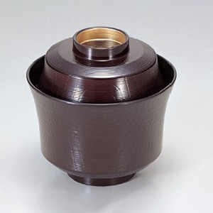 若泉漆器 3.1寸京型木目椀　溜つば金  1-164-3 1個（ご注文単位1個）【直送品】