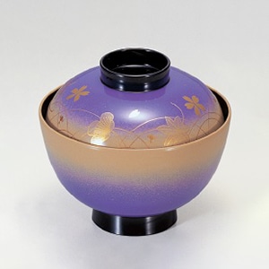 若泉漆器 越前椀　露草春秋梅S・H塗  1-166-14 1個（ご注文単位1個）【直送品】