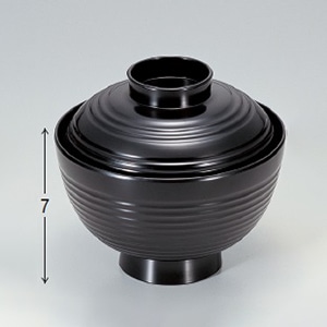 若泉漆器 3.7寸荒筋椀　黒  1-169-1 1個（ご注文単位1個）【直送品】