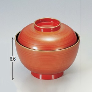 若泉漆器 3.7寸丸山椀　朱彩  1-169-8 1個（ご注文単位1個）【直送品】