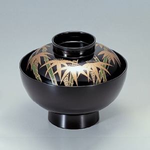 若泉漆器 御殿吸椀　黒竹S・H塗  1-170-2 1個（ご注文単位1個）【直送品】