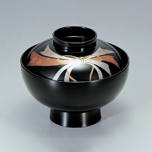 若泉漆器 御殿吸椀　黒のしS・H塗  1-171-11 1個（ご注文単位1個）【直送品】