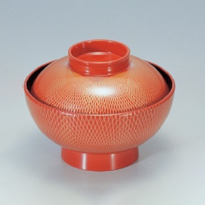 若泉漆器 御殿吸椀　朱新武蔵野エ-ス塗  1-173-16 1個（ご注文単位1個）【直送品】