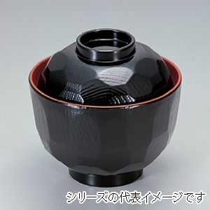 若泉漆器 耐熱ニュー3.2寸亀甲小吸椀　黒内朱  1-178-8 1個（ご注文単位1個）【直送品】