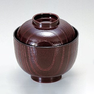 若泉漆器 桐木目小吸椀　溜  1-178-17 1個（ご注文単位1個）【直送品】