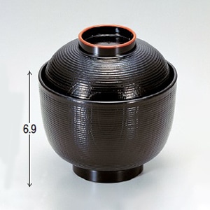 若泉漆器 3寸千筋ケヤキ小吸椀　黒天朱  1-179-11 1個（ご注文単位1個）【直送品】