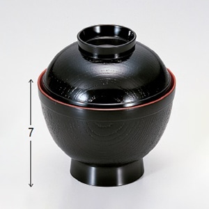 若泉漆器 ケヤキ木目小吸椀　黒内朱  1-179-13 1個（ご注文単位1個）【直送品】