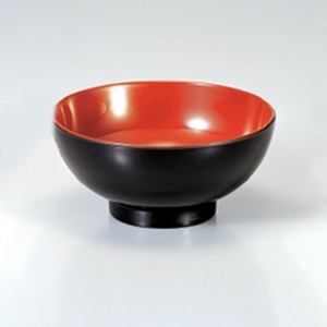 若泉漆器 3.8寸汁椀　黒内朱　F-66  1-190-14 1個（ご注文単位1個）【直送品】