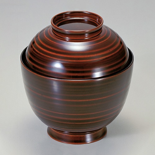 若泉漆器 卵荒筋椀　溜内黒　本漆塗  1-195-4 1個（ご注文単位1個）【直送品】