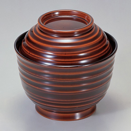 若泉漆器 羽反荒筋椀　溜内黒　本漆塗  1-195-5 1個（ご注文単位1個）【直送品】