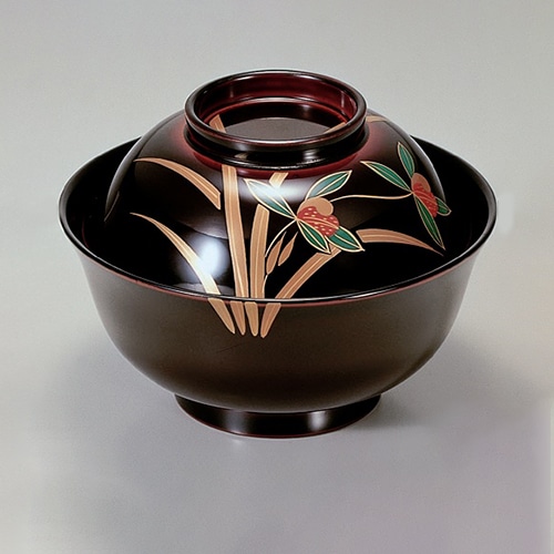 若泉漆器 羽反吸椀　溜らん　本漆塗　手描蒔絵  1-195-12 1個（ご注文単位1個）【直送品】