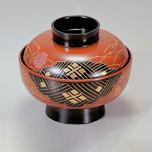 若泉漆器 古代吸椀　古代朱正方寺　本漆塗　蒔絵  1-196-2 1個（ご注文単位1個）【直送品】